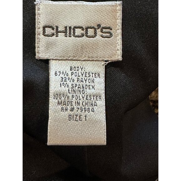 Chicos Snake Print Blazer Jacket With Button Closure Lined Size 1Office Career - Picture 3 of 9